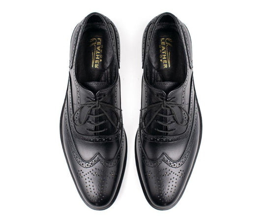 Black Wingtip Oxford Brogue - Leatherhook - Cow - Leather - Shoes - formal - handmade - handcrafted - premium