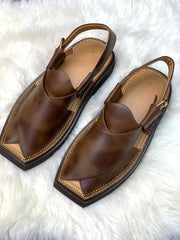 Browish tone - Peshawari Chappal - leatherhook - premium - handmade - cow - leather - Shoes -Formal - Casual - Kheri - handcrafted  