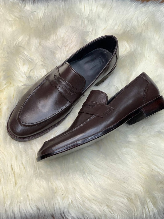 Brown - Penny Loafer - Leatherhook - cow - leather - shoes - formal - handcrafted - handmade - premium