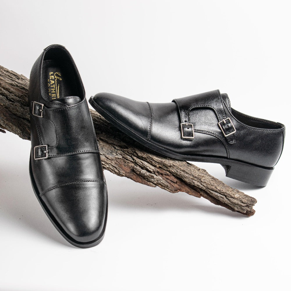 Leather Double Monk Strap - Leatherhook - Cow - Leather - Shoes- formal - casual - handmade - handcrafted