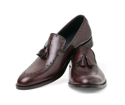 Maroon - Tussle Dot - Leatherhook - cow - leather - shoes - formal - handcrafted - handmade - premium