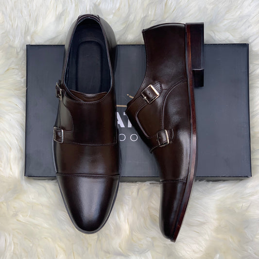 Brown - Leather Double Monk Strap