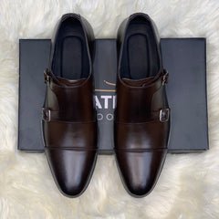Brown - Leather Double Monk Strap